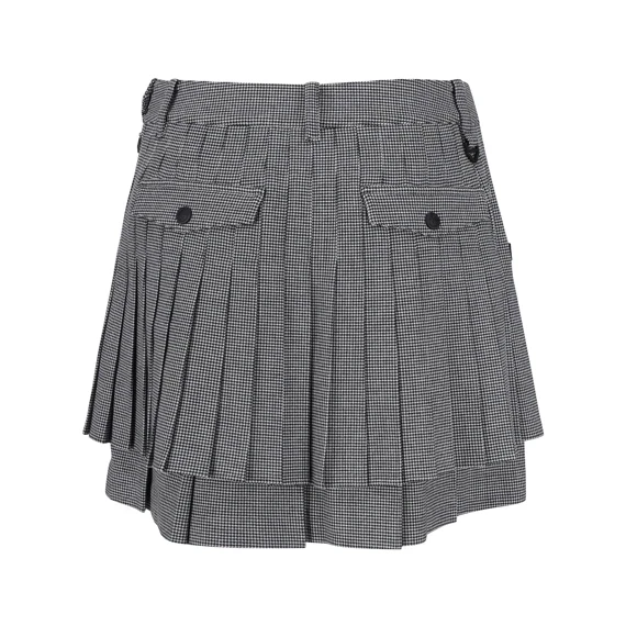【 St ANDREWS 】雙層格紋短裙 黑色 