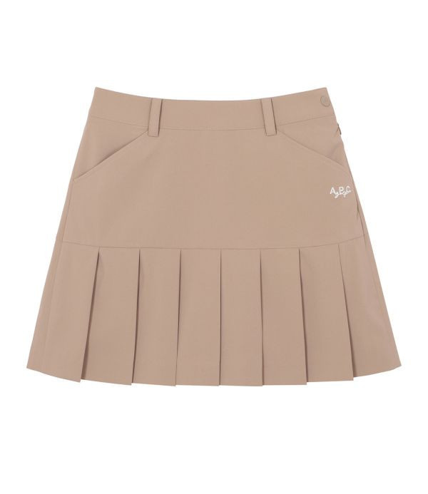 【 A.P.C golf 61現貨 】拼接百褶裙 卡其 