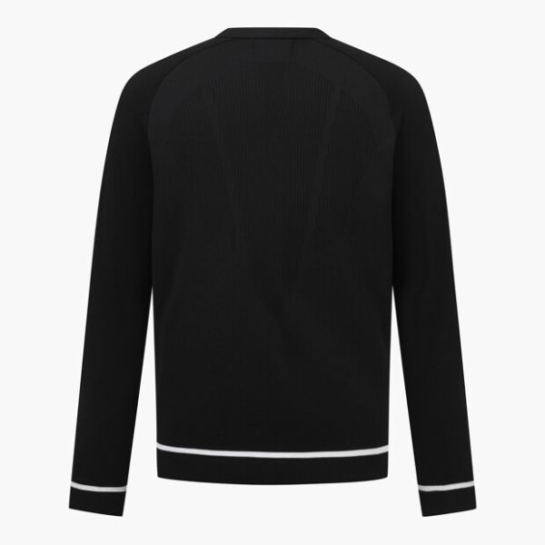 【 DESCENTE 100.105現貨 】男款針織拼接開衫 黑 