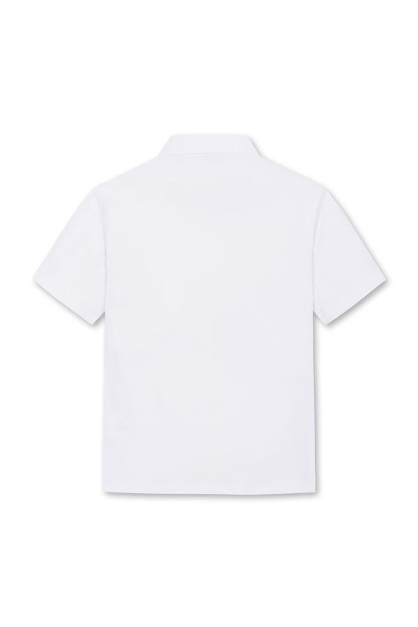 【 WAAC M現貨 】女款短袖領口拉鏈POLO衫 白 