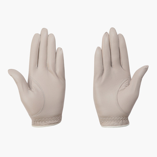 【 DESCENTE 現貨 】 女款羊皮手套 雙手 卡其 