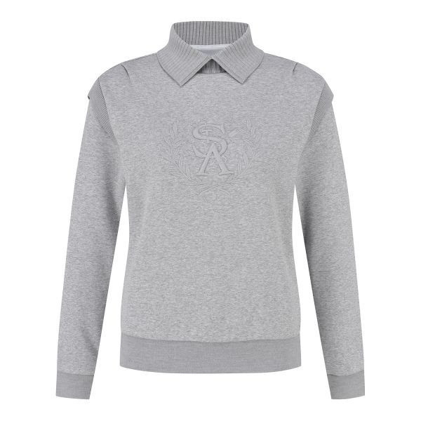 【 St ANDREWS 】女款水貂絨翻領上衣 灰色 