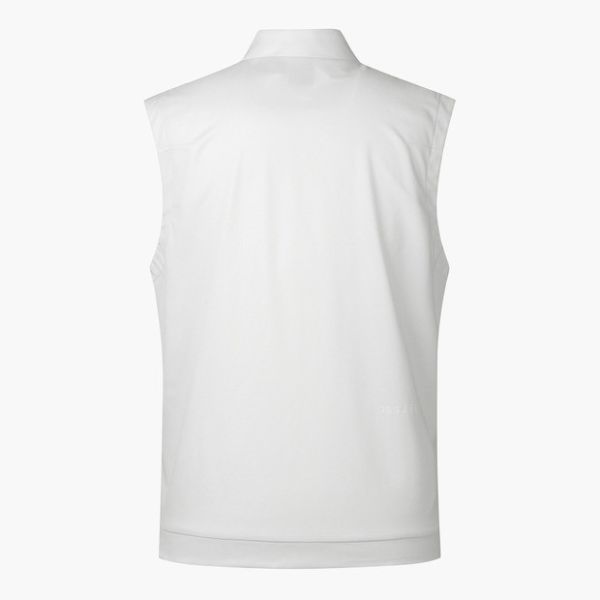 【 DESCENTE 】男款微立領背心 白 