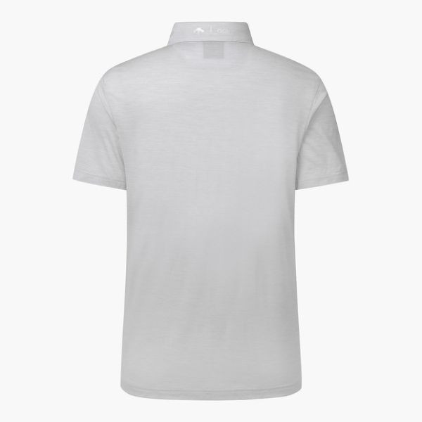 【 DESCENTE 】男款透氣羊毛POLO衫 灰 