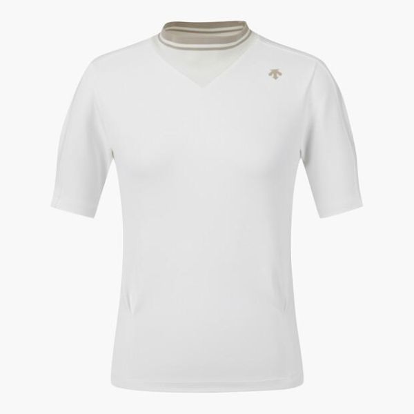 【 DESCENTE 80現貨 】女款挺版高領上衣 白 