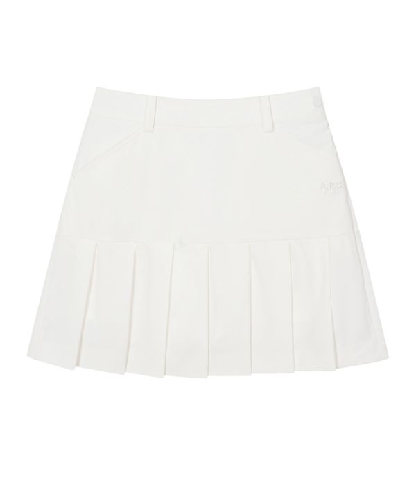 【 A.P.C golf 61現貨 】拼接百褶裙 白 