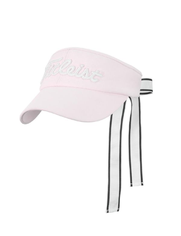 【 Titleist 現貨 】蝴蝶結綁繩空頂帽 粉 