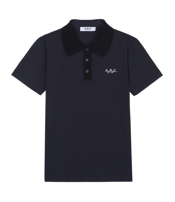【 A.P.C golf XS現貨 】女款彈性POLO衫 深藍 