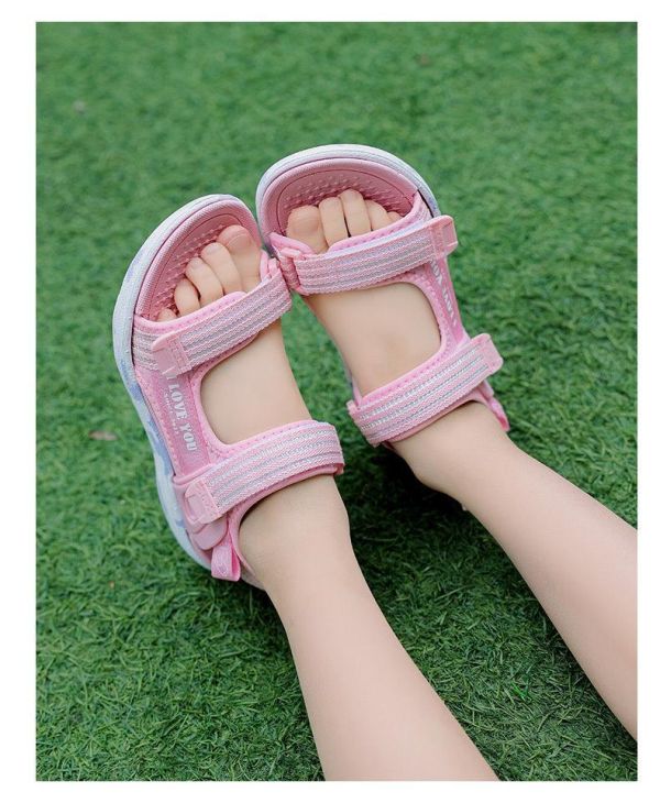 【預購】LIN009女童涼鞋沙灘鞋/三色選/軟底小中大童鞋(17.5~20)【一雙就免運】 韓版男童寶寶鞋小白鞋學步鞋