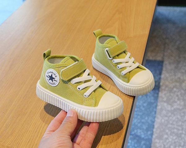 【預購】LIN016韓版男/女韓版高筒帆布鞋/小中大童鞋/三色選(14~19)【一雙就免運】 韓版男童寶寶鞋小白鞋學步鞋