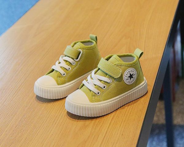 【預購】LIN016韓版男/女韓版高筒帆布鞋/小中大童鞋/三色選(14~19)【一雙就免運】 韓版男童寶寶鞋小白鞋學步鞋