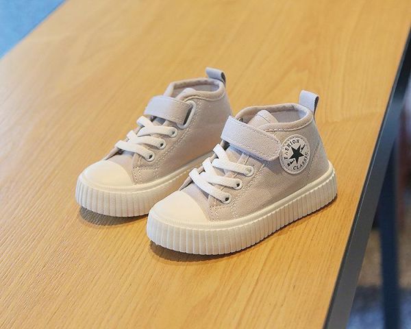 【預購】LIN016韓版男/女韓版高筒帆布鞋/小中大童鞋/三色選(14~19)【一雙就免運】 韓版男童寶寶鞋小白鞋學步鞋