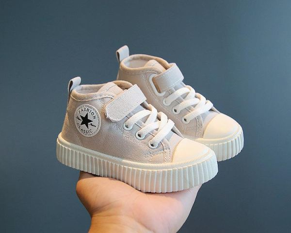 【預購】LIN016韓版男/女韓版高筒帆布鞋/小中大童鞋/三色選(14~19)【一雙就免運】 韓版男童寶寶鞋小白鞋學步鞋