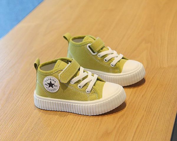 【預購】LIN016韓版男/女韓版高筒帆布鞋/小中大童鞋/三色選(14~19)【一雙就免運】 韓版男童寶寶鞋小白鞋學步鞋