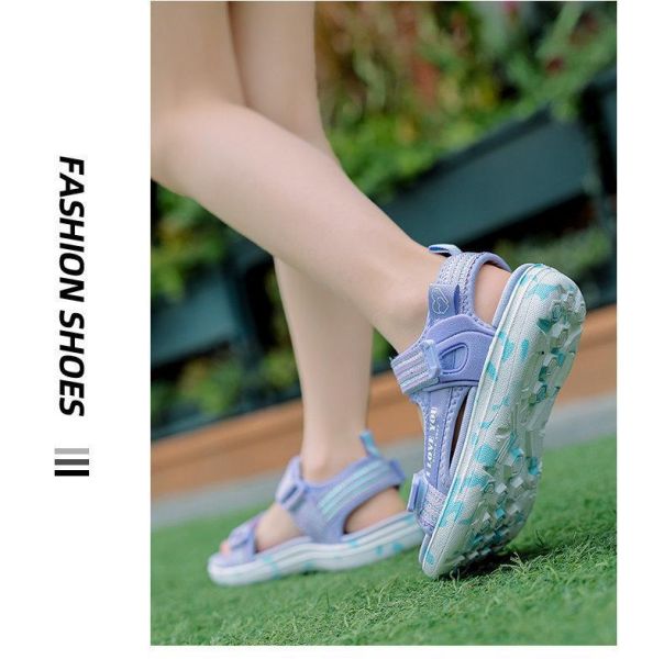 【預購】LIN009女童涼鞋沙灘鞋/三色選/軟底小中大童鞋(17.5~20)【一雙就免運】 韓版男童寶寶鞋小白鞋學步鞋