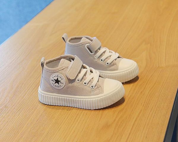 【預購】LIN016韓版男/女韓版高筒帆布鞋/小中大童鞋/三色選(14~19)【一雙就免運】 韓版男童寶寶鞋小白鞋學步鞋