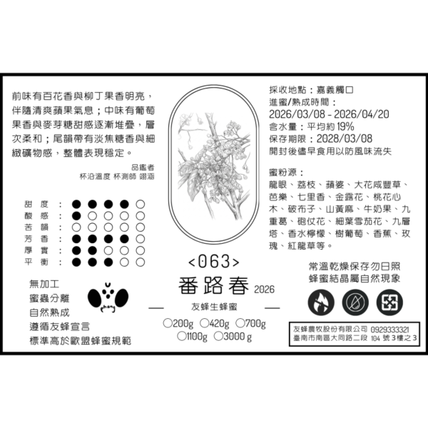 063 番路春 2026 無加工蜂蜜,歐盟規範蜂蜜,義崎春,生蜂蜜,友蜂宣言,無加工,蜜蟲分離,自然熟成
