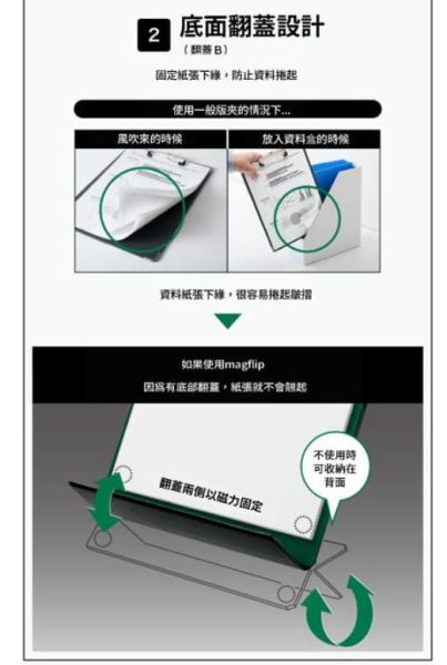 日本 KING JIM magflap A4磁吸式板夾(5085)四色可選購 