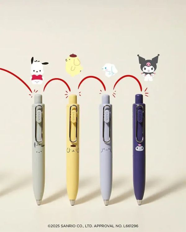 三菱Uni-ball ONE P 三麗鷗限定版 口袋系列濃墨低重心自動鋼珠筆 0.38 / 0.5mm(UMNSPSR)黑墨 