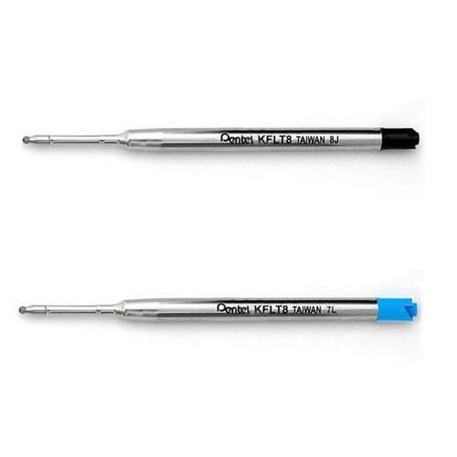 Pentel 飛龍 B460不鏽鋼軟膠原子筆-銀夾 0.8mm 可加購筆芯KFLT8 