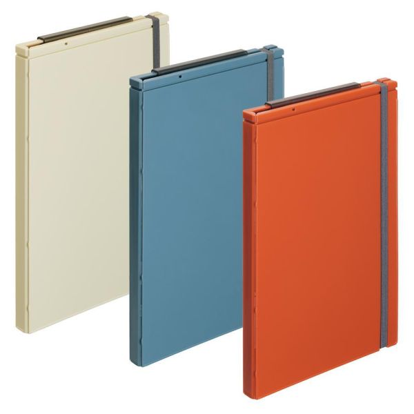 日本 LIHIT LAB. MUTUAL 復古色系 雙折式寫字板 板夾(A-2068)可A4折成A5 