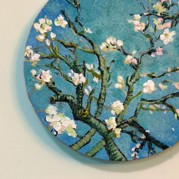 【名畫系列】奶油抹畫-梵谷《盛開的杏花》 Creamy texture-Van Gogh’s “Almond Blossoms” 
