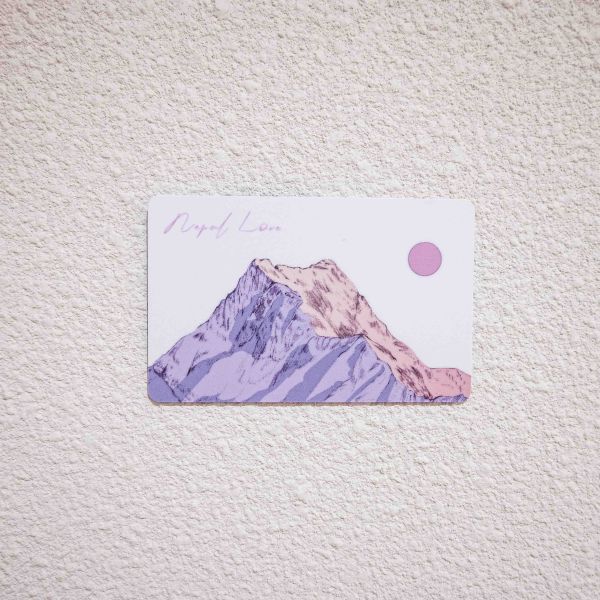 尼泊爾山脈浮雕悠遊卡-粉色白底款 