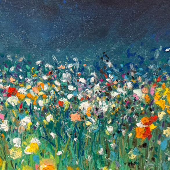 【風景系列】油性粉彩課－春夜花海Oil Pastel – Spring Night in Bloom 