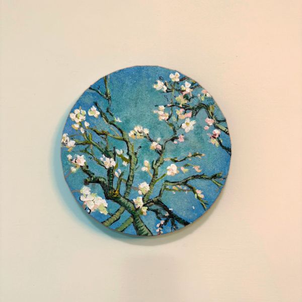 【名畫系列】奶油抹畫-梵谷《盛開的杏花》 Creamy texture-Van Gogh’s “Almond Blossoms” 