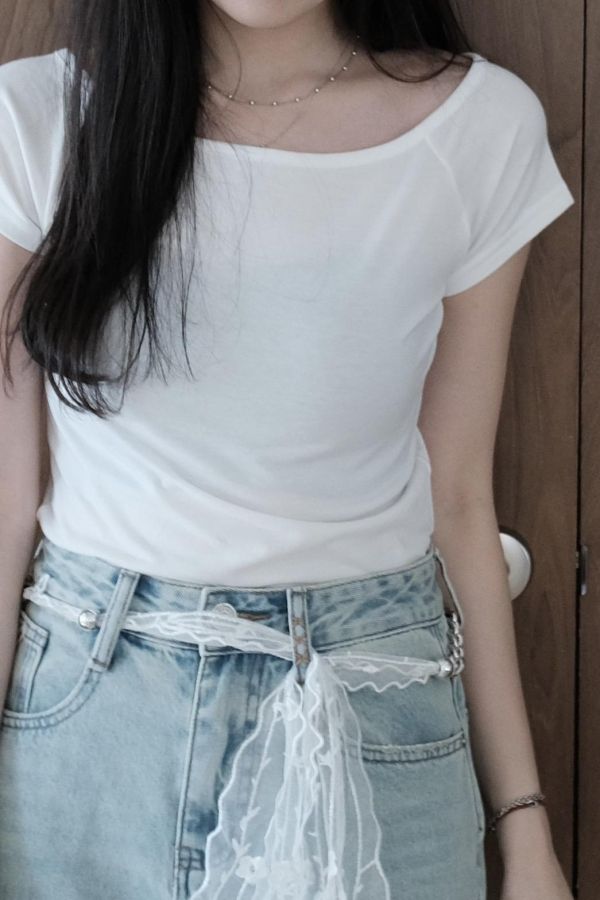 小露肩短袖Tee 