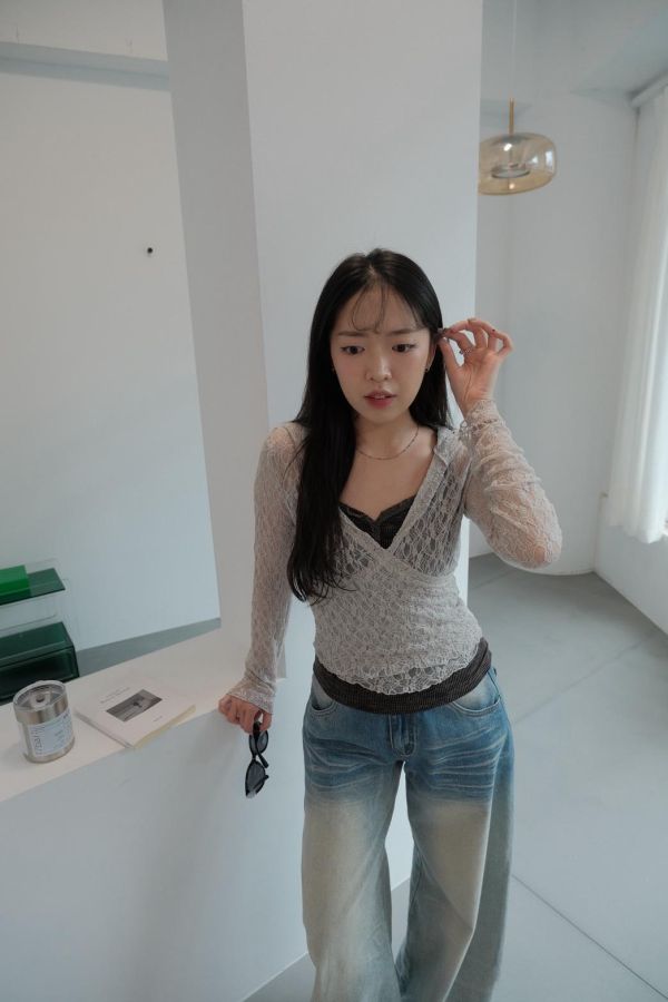 可可蕾絲坑條 兩件組 