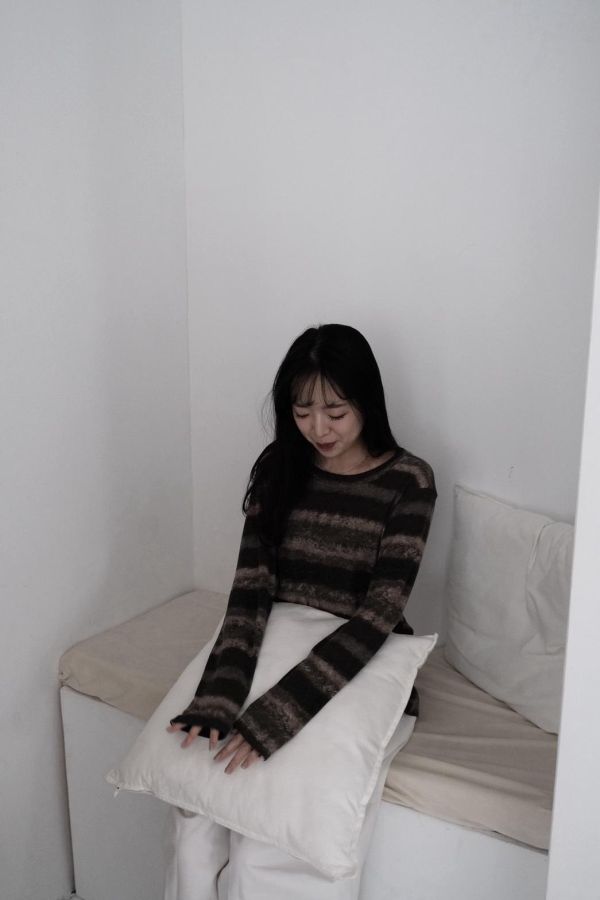 柔霧暈染條紋長袖 