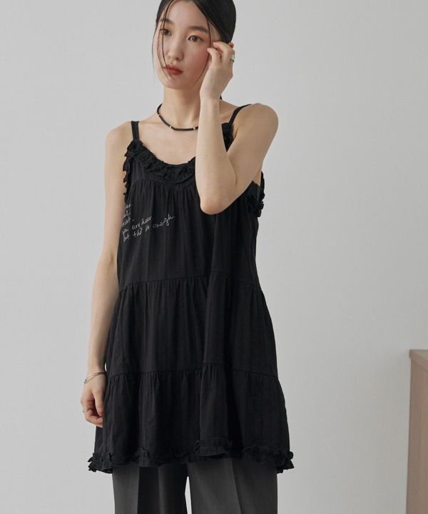 2ways刺繡蕾絲吊帶洋 