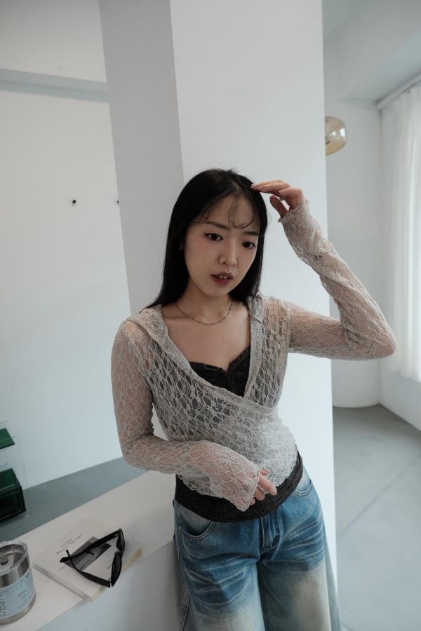 可可蕾絲坑條 兩件組 