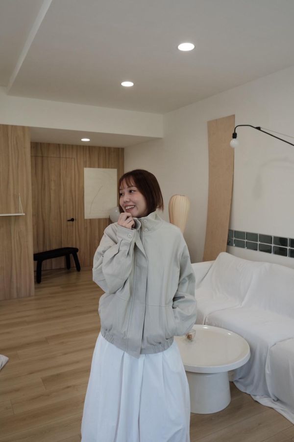 燕麥奶立領皮外 