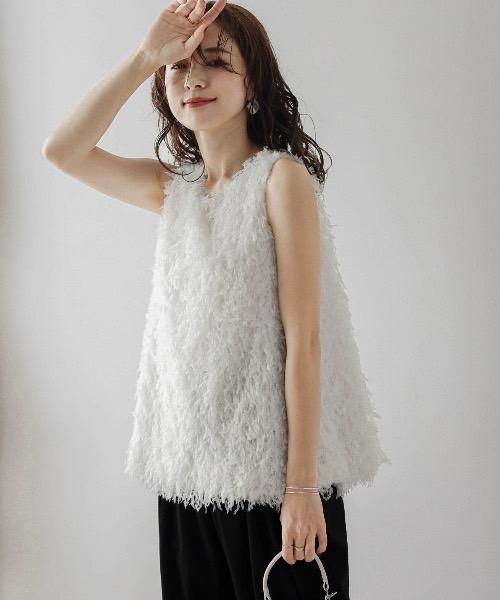 羽毛流蘇背心 