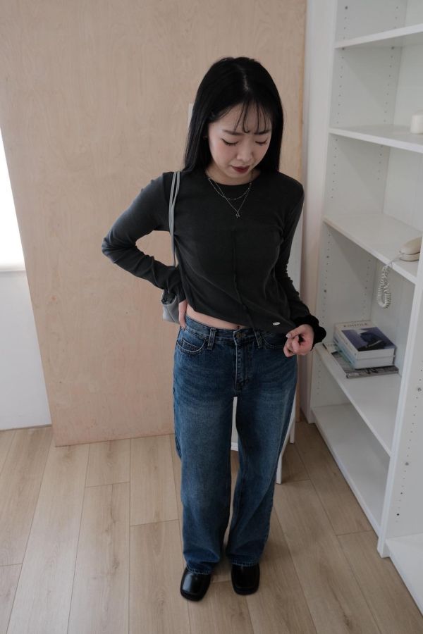 煙鐵不規則短版上衣 