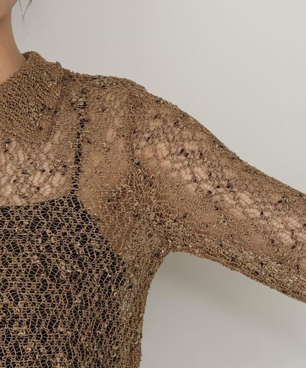 網眼貼身雙扣衫 