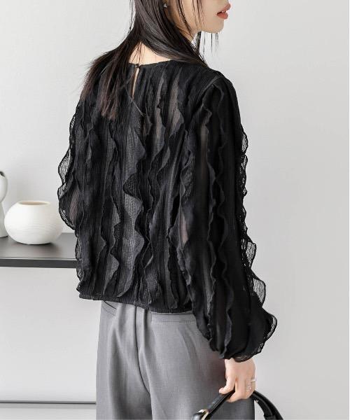 荷葉薄紗上衣 