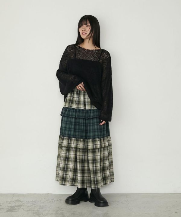 法蘭絨格紋裙 