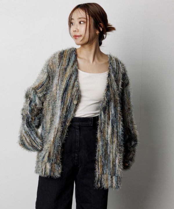 Freak’s store毛絨條紋針織 