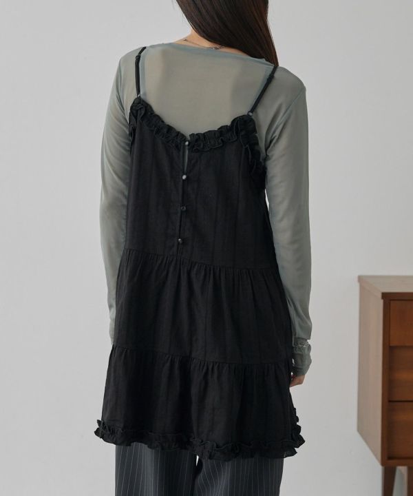 2ways刺繡蕾絲吊帶洋 