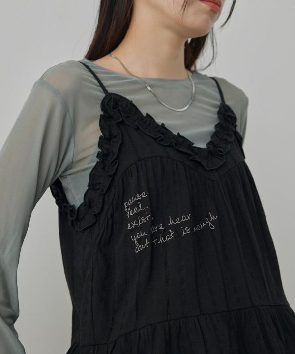 2ways刺繡蕾絲吊帶洋 