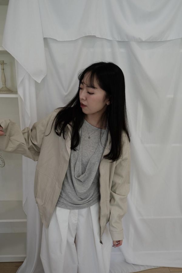 燕麥奶立領皮外 