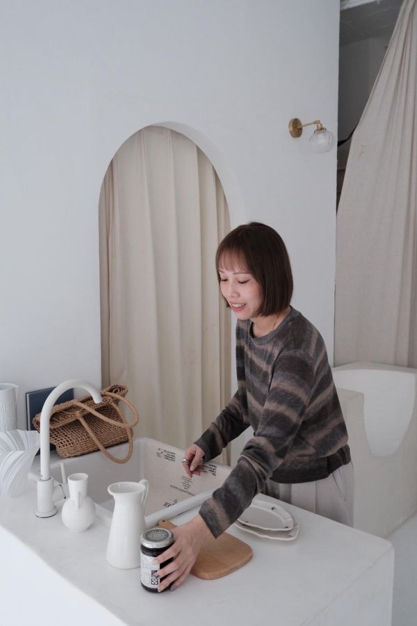 柔霧暈染條紋長袖 