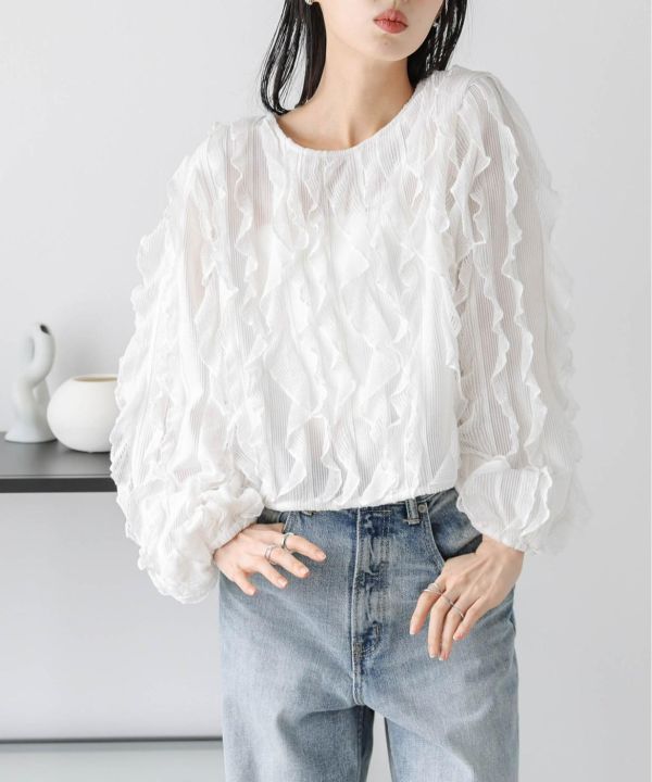 荷葉薄紗上衣 