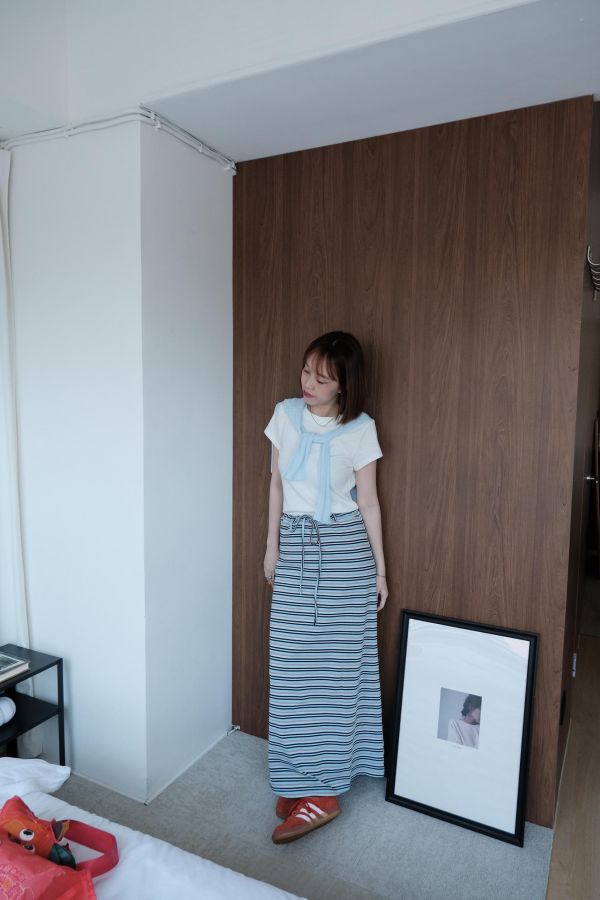 海鹽條紋裙 