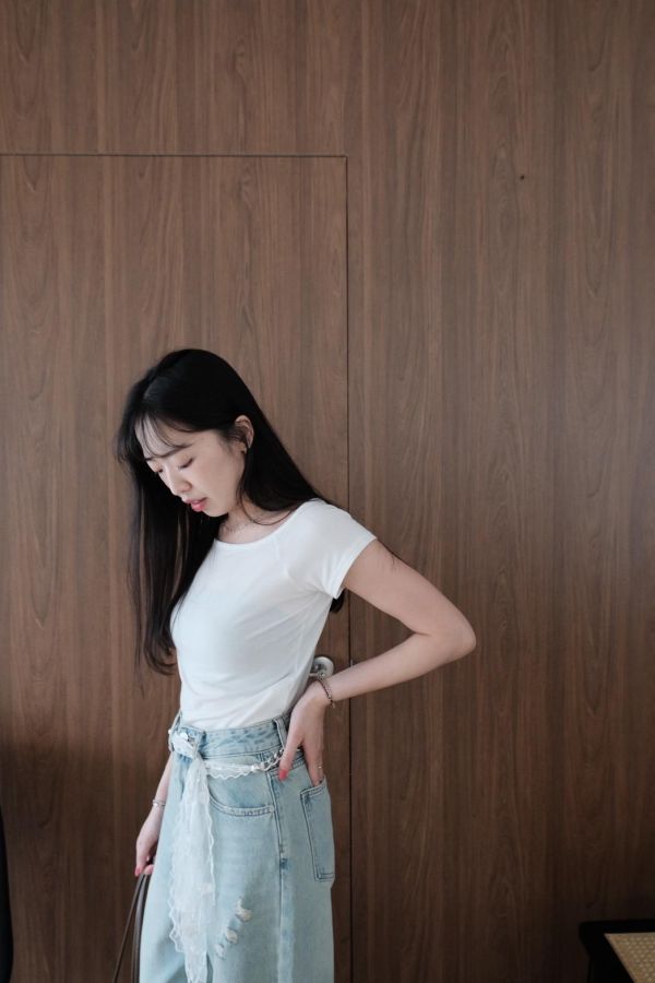 小露肩短袖Tee 
