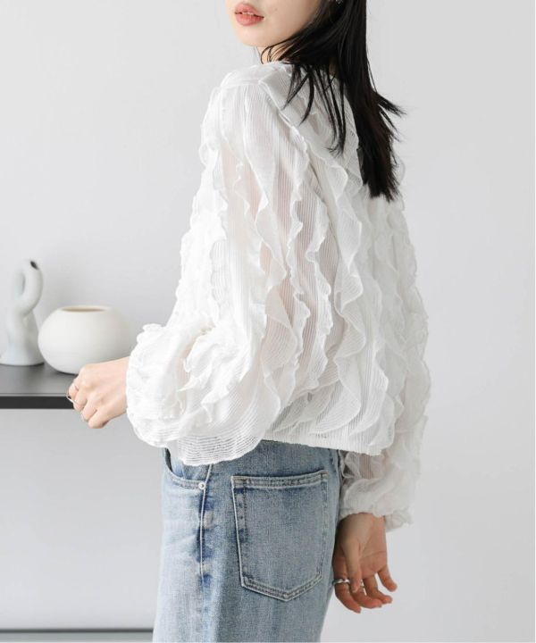 荷葉薄紗上衣 
