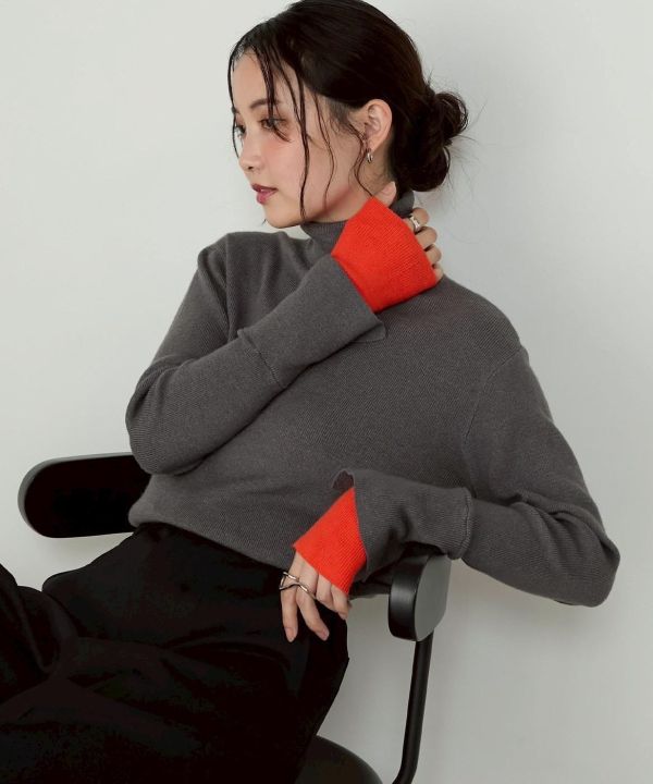 疊層式高領針織 